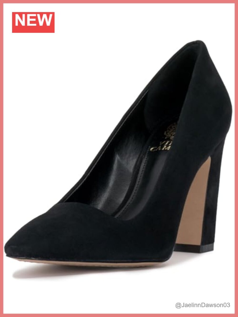 Vince Camuto Sibrina Suede Block Heel Pumps Women's Slip-on 3.5" Heel